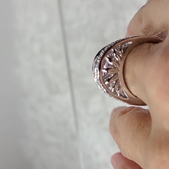 Emerald Cut Pink Sapphire Ring - Picture 9 of 15